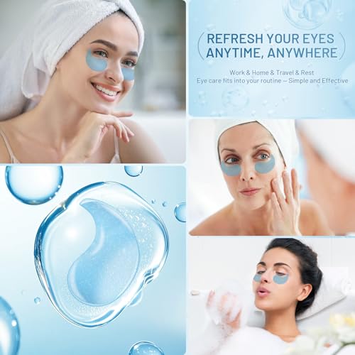 Under Eye Patches Masks - Reduce Puffy Eyes, Dark Circles,Undereye Bags, Wrinkles,Infused Peptide Collagen and Hyaluronic Acid,Vegan Cruelty-Free Self Care