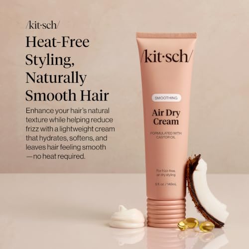 Kitsch Smoothing Air Dry Hair Cream - Frizz Control Styling Cream, 5 oz