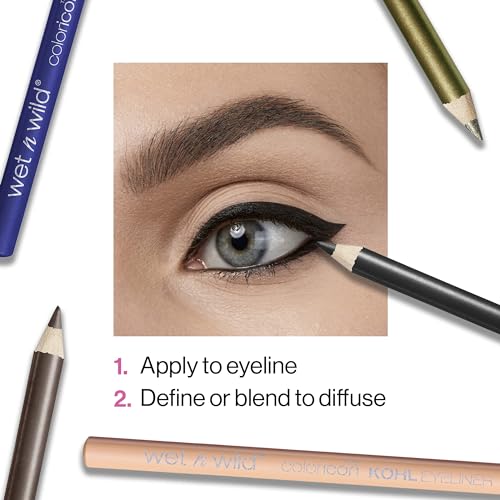 wet n wild Color Icon Kohl Eyeliner Pencil - Rich Hyper-Pigmented Color, Smooth Creamy Application, Long-Wearing Matte Finish Versatility, Cruelty-Free & Vegan - Baby's Got Black