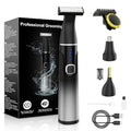 Body Hair Trimmer for Men, Waterproof Pubic, Groin, Body, Face, Nose Shaver, Painless USB Rechargeable Mens Electric Grooming Kit with Adjustable Guide Comb