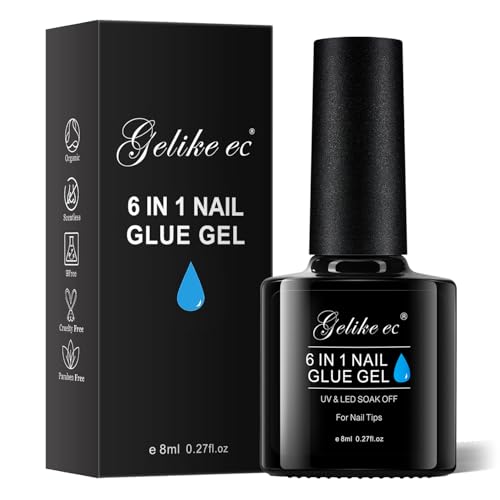 Gelike Gel Nail Glue 8ml for Press-On Nails - Strong UV Nail Tips Adhesive - 1pcs