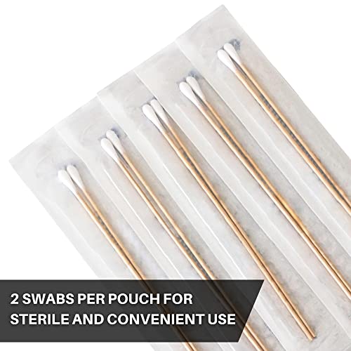 Vakly Sterile Cotton Tipped Applicators 6 Inch Wooden Swabs - 200 Pack