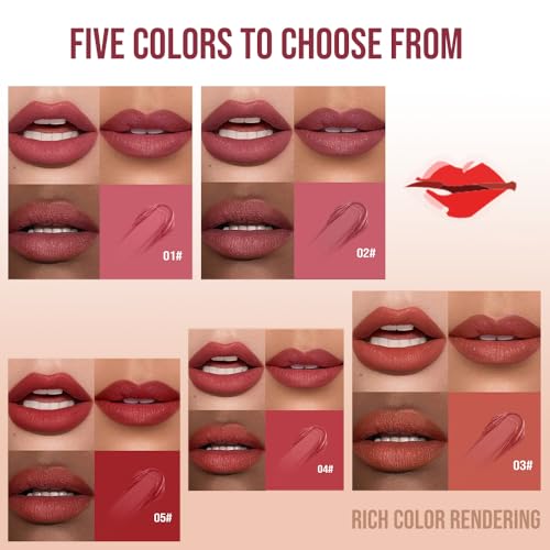 Matte Lip Stain 5-Shade Set – Waterproof Long-Lasting Liquid Lipstick