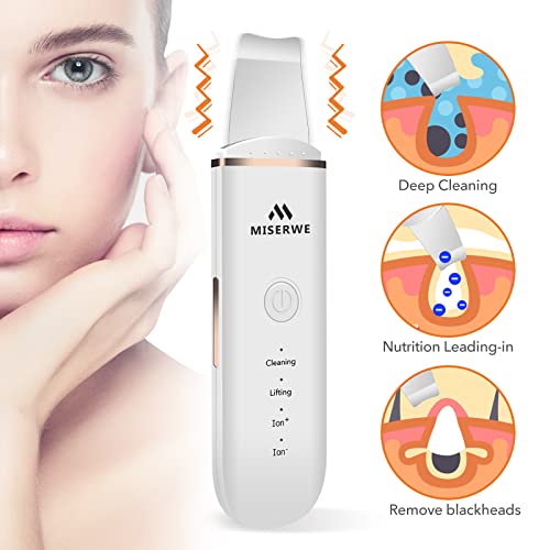 MISERWE Face Skin Scrubber - Deep Cleansing Spatula with 4 Modes