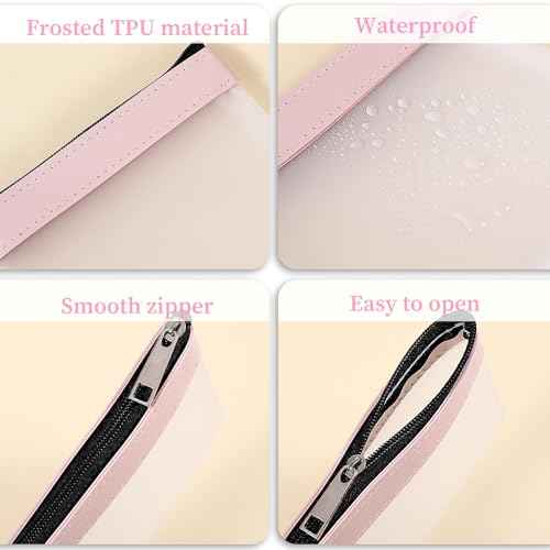 4 PCS Multicolor Strawberry Pattern Small Makeup Bag, 4.9x4.5 Inch, 4 Count, Cosmetic Bags, Zipper Closure, Female, Synthetic, Pouch