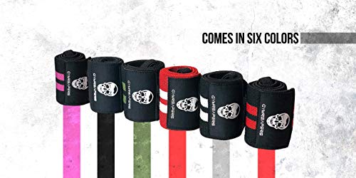 Gymreapers Weightlifting Wrist Wraps (IPF Approved) 18" Professional Quality Wrist Support with Heavy Duty Thumb Loop - Best Wrap for Powerlifting Competition, Strength Training, Bodybuilding(Red,18")