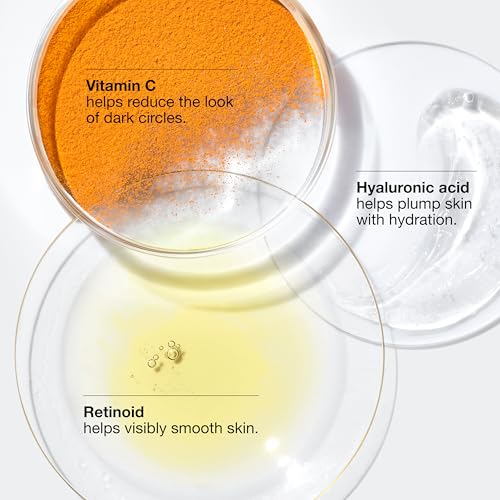 Clinique All About Eyes Brightening Serum Concentrate With Vitamin C, Hyaluronic Acid + Retinol | Hydrating + Reduces Dark Circles, 0.34 Fl Oz