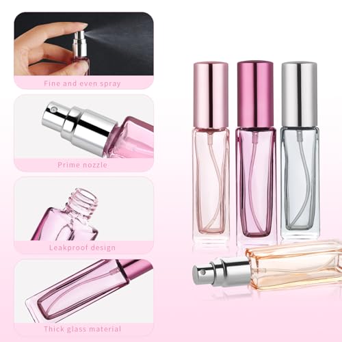 YOCASII 10ml Glass Travel Perfume Bottles - Refillable & Leakproof (4PCS)