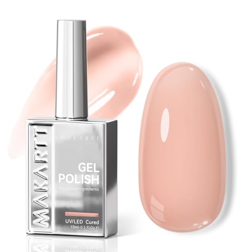 Makartt Jelly Bright Nude Gel Nail Polish 15ML - Hema-Free, Clay Muse Variation