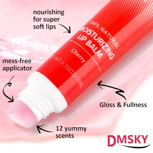 Dmsky Lip Gloss Bulk 12-Pack with Shea Butter - Clear High Shine