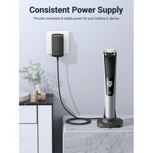 K-Mains 15V Charger Cord Fit for Philips HQ8505 Power Cord Fit for Norelco Series 3000 5000 6000 7000 9000 MG5750 MG7750 MG7790 Phillips Aquatec Arcitec Multigroom Shaver Electric Razor Beard Trimmer