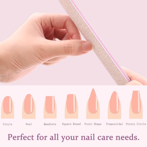 12 Pack Reusable Professional Nail Files 100/180 Grit Double Sided Manicure Tools