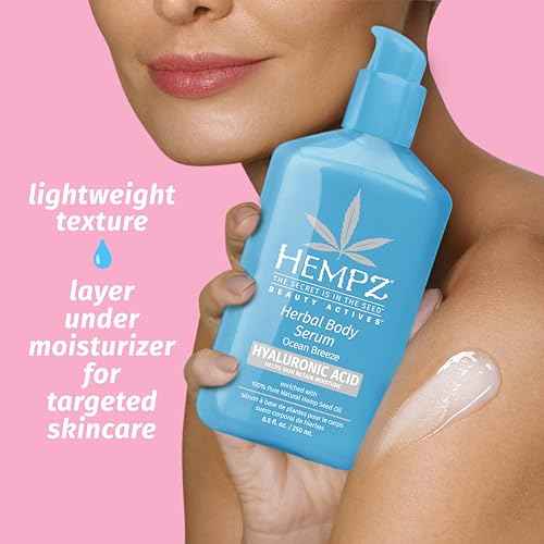 Hempz Ocean Breeze Body Serum with Hyaluronic Acid, Light weight, Fast Absorbing Cream Gel, 8.5 fl.oz.