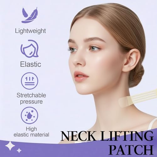 Invisible Neck Lifting Tape with 20 Patches - Hypoallergenic & Comfortable