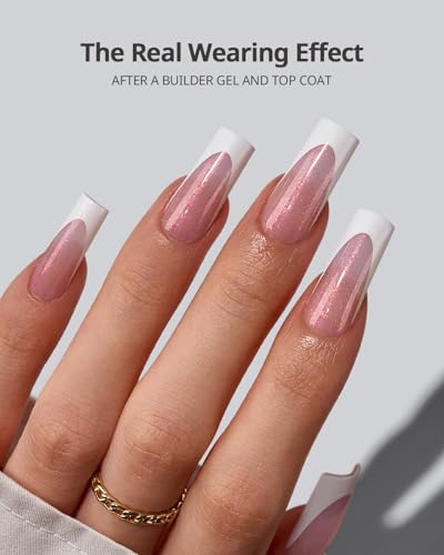 Pink Glitter French Tip Press On Nails - 96 Pc Long Square Soft Gel