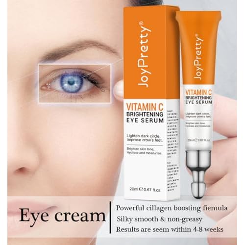 New JoyPretty Vitamin C Brightening Eye Serum,Eye cream,Anti Aging Serum with Vitamin C, Niacinamide and Hyaluronic Acid,Remove for Dark Circles Puffiness Under Eye Bags Fine Line Crow's Feet (1)