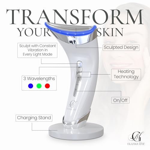 Red Light Therapy for Face - Lymphatic Drainage Massager- Face Sculpting Tool for Fine Lines and Wrinkle Reduction - Triple Action LED Facial Massager for Face and Neck