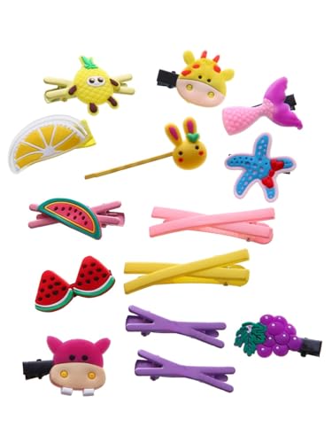 56-Piece Toddler Hair Clips Set – Rainbow Barrettes & Cartoon Designs