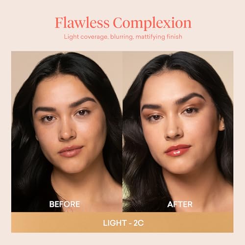 Toty by Sofia Vergara - Ilumina CC Creamy Compact SPF 50+ Mineral Broad Spectrum Sunscreen for Face + Ilumina Brush - CC cream foundation with spf 50 - MAKEUP - 2C Bundle