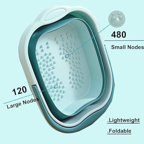 Collapsible Foot Bath Tub – 15L Portable Soak Bucket with Massage Points