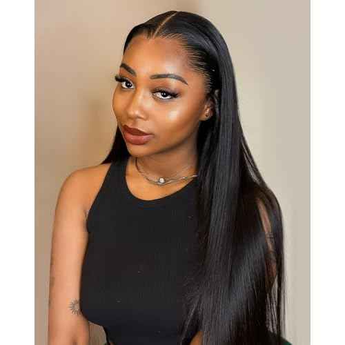 13x6 Lace Front Wigs Human Hair 180 Density Straight Transparent Lace Front Wigs Human Hair Pre Plucked Wigs for Women Glueless Wigs No Synthetic Blend Triple Lifespan 3X 20inch