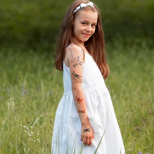 Dragonfly Temporary Tattoos for Kids, 10 Sheet Pack