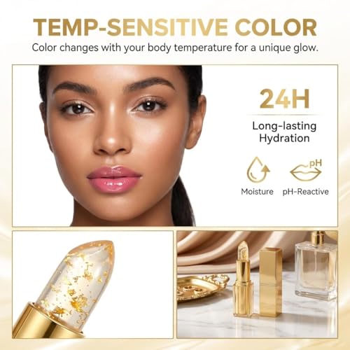pH Color Changing Lipstick - 2 Pcs Moisturizing Balm for All Tones