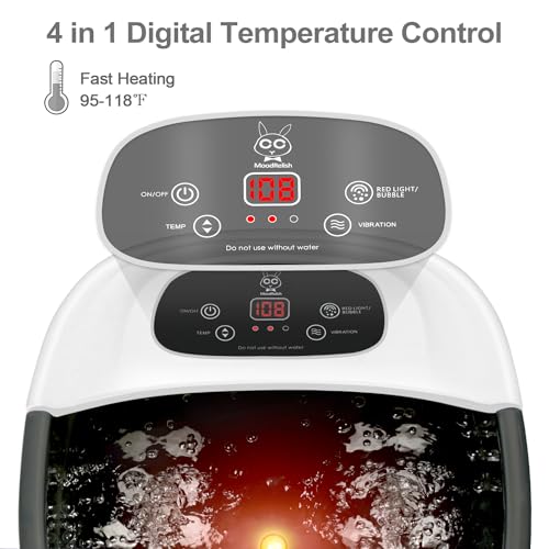 Foot Spa Bath Massager with Heat, Bubbles & Vibration - Black