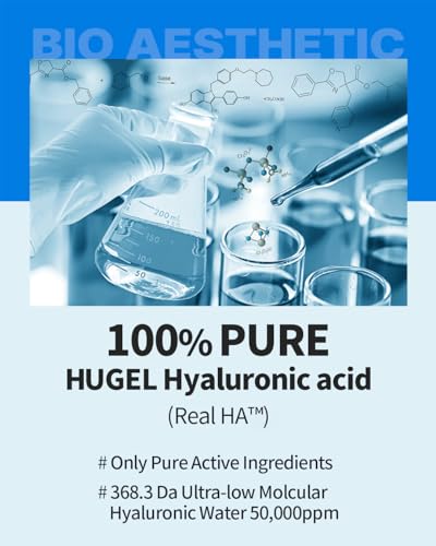 WELLAGE Real Hyaluronic Blue Ampoule 100, Fragrance Free Hyaluronic Acid Ampoule, Hydrating Non Sticky Serum for Sensitive Dry Skin, 1.01 fl.oz