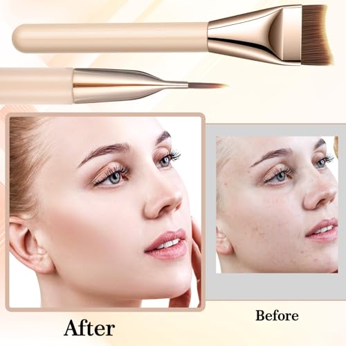 Molain 2-Pack Flat Foundation Brush for Liquid Makeup