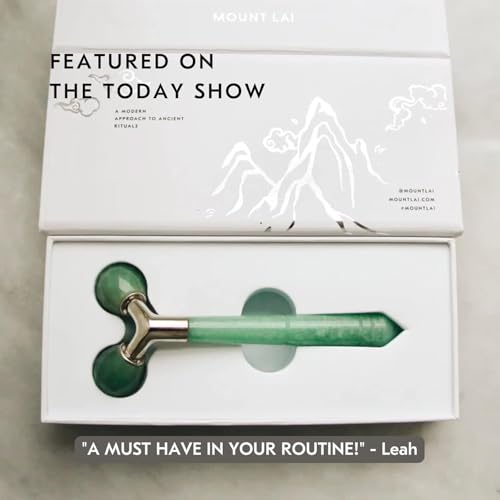 Mount Lai Jade Tension Melting Facial Massager for Face & Neck ? Face Roller to Relieve Tension, Soothe Stress, Improve Circulation & Revitalize Skin for Radiant Care