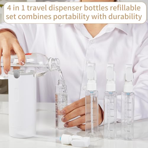 4-in-1 Travel Dispenser Bottle – Leak Proof Refillable