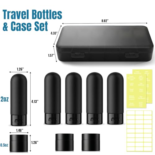 8 Pack TSA Travel Bottles with Case - Leak-Proof Toiletries