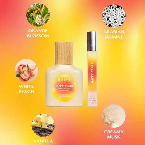 5 SENS Happy Tears Eau de Parfum Travel Spray - 10 mL Warm Floral Fragrance