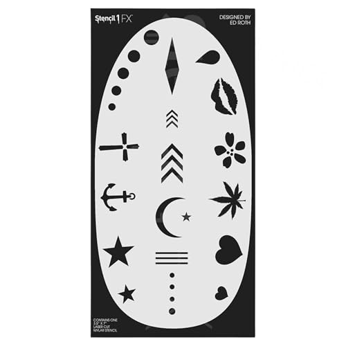 Stencil1FX Tattoo Marks Makeup Stencil – Festivals, Halloween, Cosplay