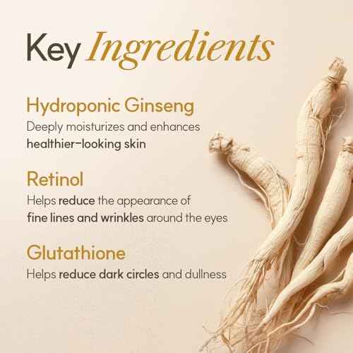 The Face Shop Ginseng Glow Eye Serum - Reduces Visible Dark Circles & Wrinkles, with Korean Ginseng, Retinol, Anti Aging, Korean Skincare, 30ml / 1.01 fl. oz.