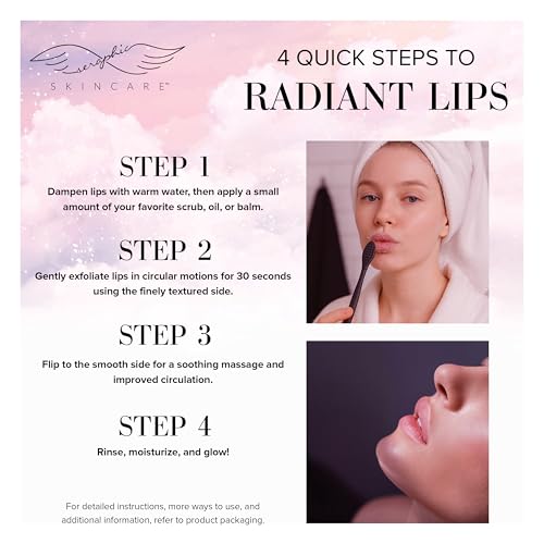 Seraphic Skincare Dual-Sided Silicone Lip Scrubber & Pore Brush (3-Pack)