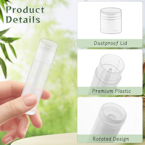 200 Pcs 5g Lip Balm Tubes Empty Plastic Lip Gloss Container Tubes Rotatable Lipstick Container Bottle with Lids for Women Girls DIY Makeup Cosmetic - Clear