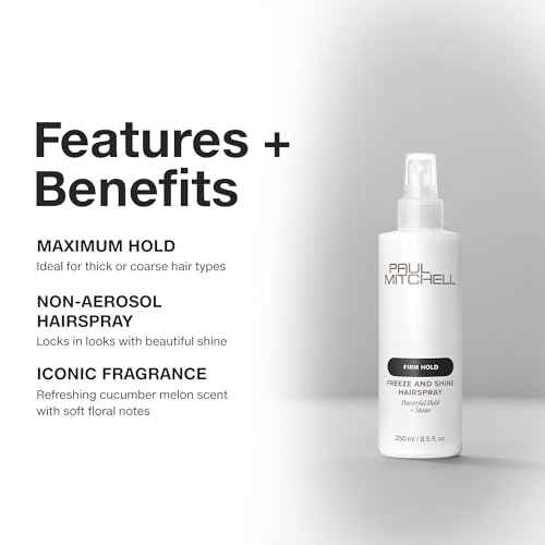 Paul Mitchell Freeze and Shine Super Hairspray, Maximum Hold, Shiny Finish Hairspray, For Coarse Hair