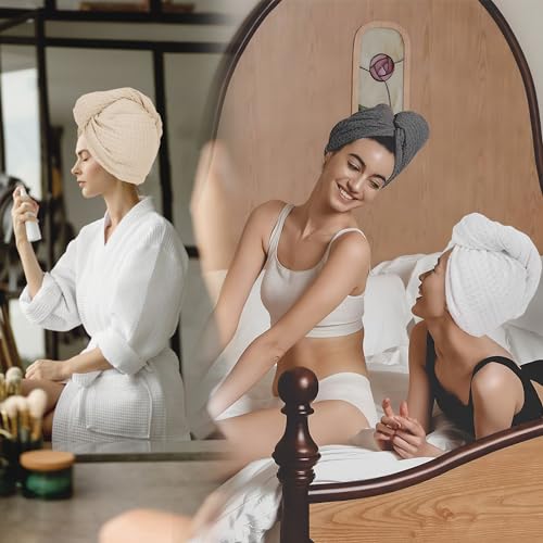 Microfiber Hair Towel with Button - Quick Dry, Anti-Frizz