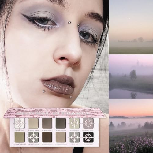 12-Color Matte Eyeshadow Palette - Cool Grey Taupe for Mature Skin