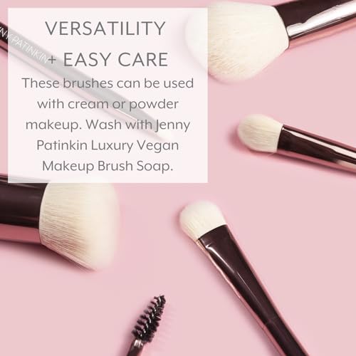 Jenny Patinkin Luxury Sustainable Angled Multi-Blender (L) Foundation Brush?2.5x More Bristles for a Soft, Flawless Blend. Vegan and cruelty-free. Ideal for Liquid, Cream, and powder Makeup Brushes.
