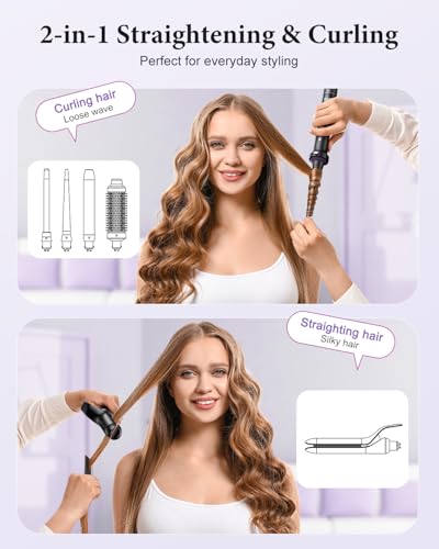 BESTOPE PRO 5-in-1 Curling Iron Set with Flat Iron & Brush
