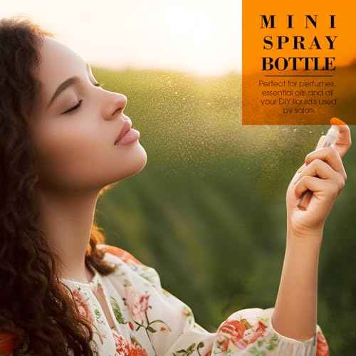 60PCS 5ml Mini Spray Bottle, Portable Clear Plastic Spray Bottle, Empty Fine Mist Refillable Perfume Atomizer, Small Sample Containers for Cleaning, Travel, Essential Oils