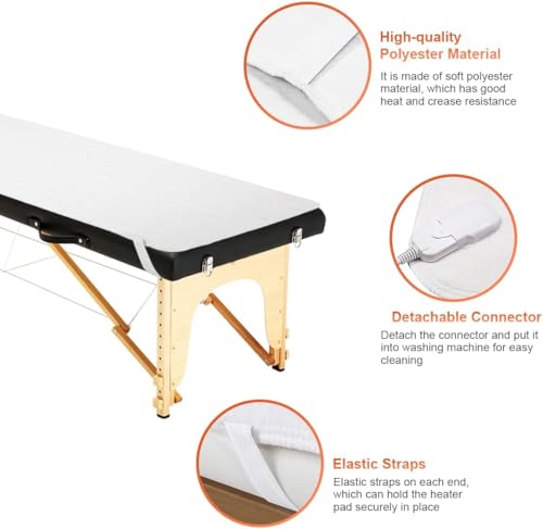 HOMGX Electric Massage Bed Warmer with 3 Heat Settings & Overheat Protection
