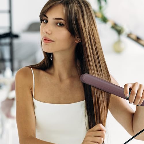 Conair Limited Edition Bundle | INFINITIPRO by CONAIR Hair Dryer with Diffuser - and - Conair Double Ceramic 1-inch Digital Flat Iron | Plum | Amazon Exclusive