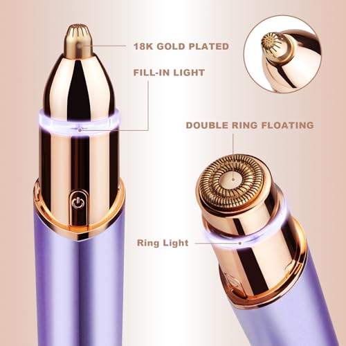 ANUMITRA Gen 3 Pro 2 in 1 Flawless Facial Hair Removal for Women- Eyebrow Trimmer for Face, Lip, Nose Hair Trimmer, with Replacement Heads, Facial Razor for Women, Flawless Facial Hair Remover