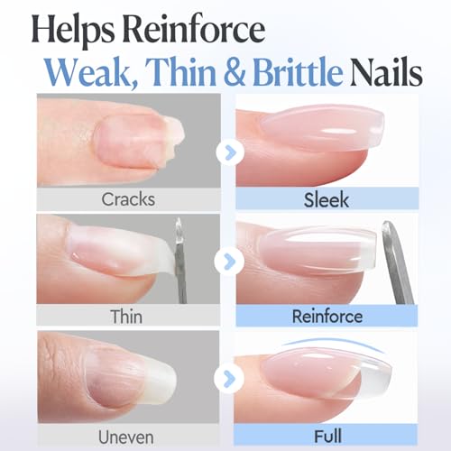 Clear Builder Gel for Nails 18ml - 7-in-1 Nail Strengthener & Extension - AzureBeauty - Clear / 0.61 Fl Oz (Pack of 1)