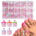 French Tip Press On Toenails - 150pcs Kit with Adhesive Tabs