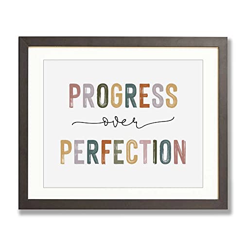 Progress Over Perfection Print, Classroom Decor, Kids Motivational, Inspirational Office Decor, Kid's Room Decor, Teacher Gift, Boho Classroom Wall Art, Unframed (8X10 INCH)